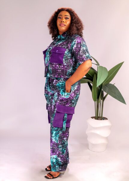 Two piece Set Adire and Asooke Mix